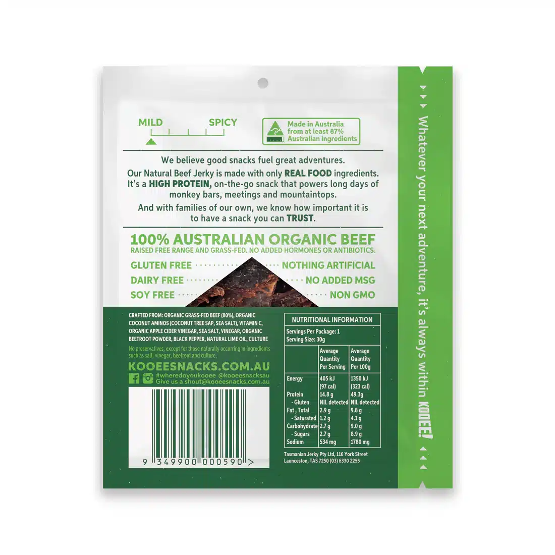 Beef Jerky Zesty Lime 30g Kooee - Image 2