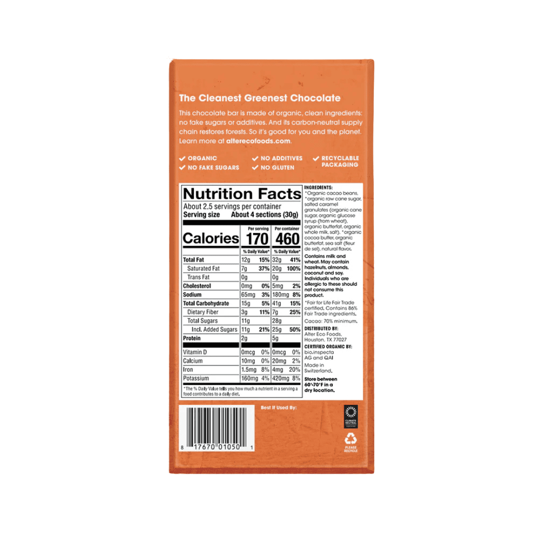 Dark Chocolate Salt Burnt Car 80g Alter Eco - Image 2