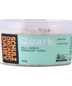 Organic Dill Garlic Capsicum and Chilli Quark 230g Schulz Organic Dairy