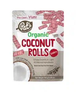 Organic Coconut Rolls Strawberry 140g Pats