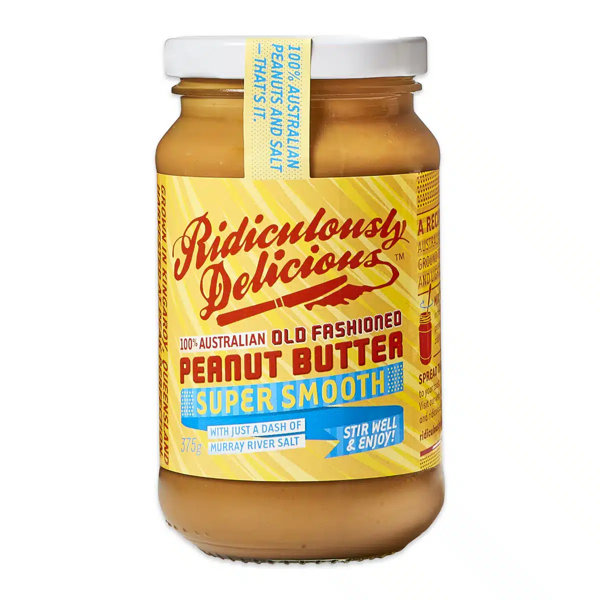 Super Smooth Peanut Butter 375g The Ridiculously Delicious Nut Butter Company