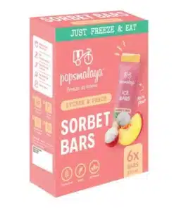 Sorbet Bars x6 Lychee Peach 270ml Freeze-At-Home Pops Malaya