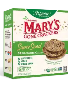 Basil & Garlic Super Seed Crackers 155g Mary's Gone Crackers