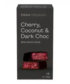 Cherry Coconut & Dark Choc Snack Bar 100g Multipack Pana Organic
