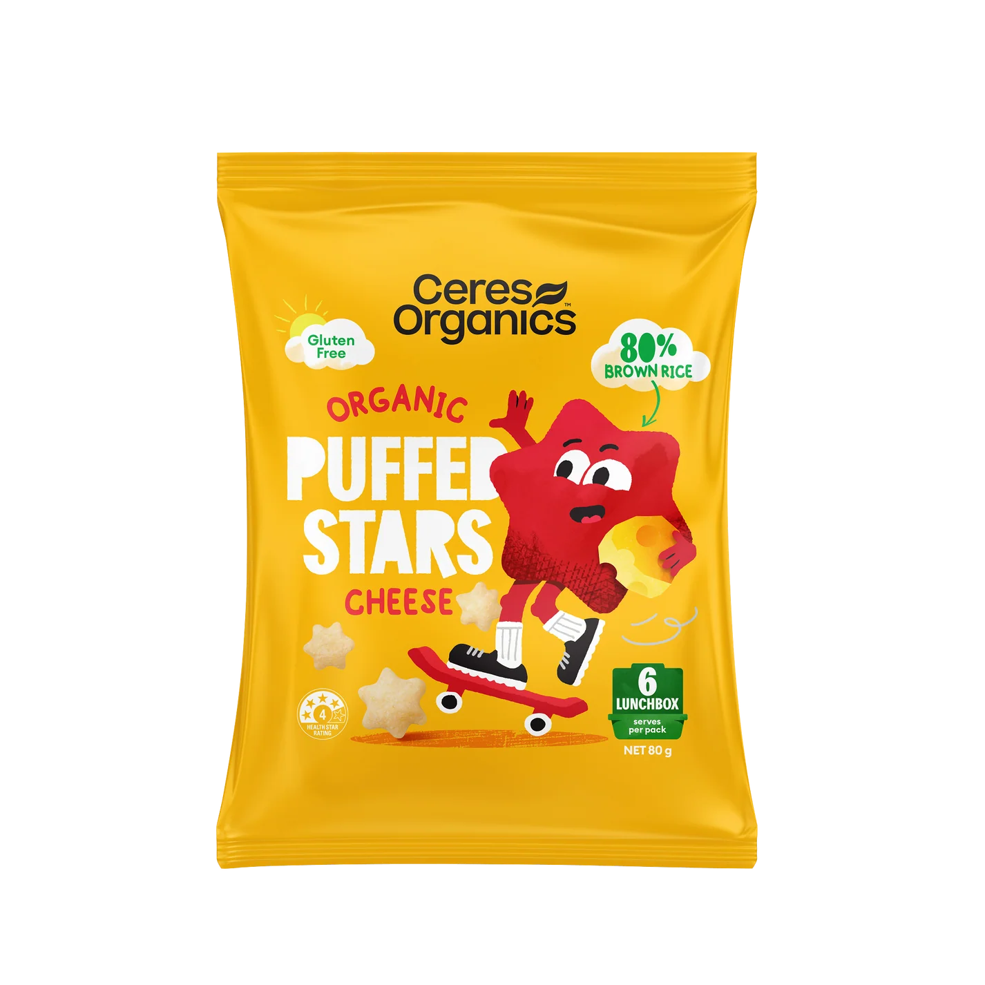 Puffed Stars Cheese 80g Ceres Organics