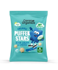 Puffed Stars Sour Cream & Chives 80g Ceres Organics