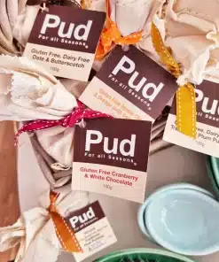 GF Cranberry & White Choc Pudding In Calico 100g PUD