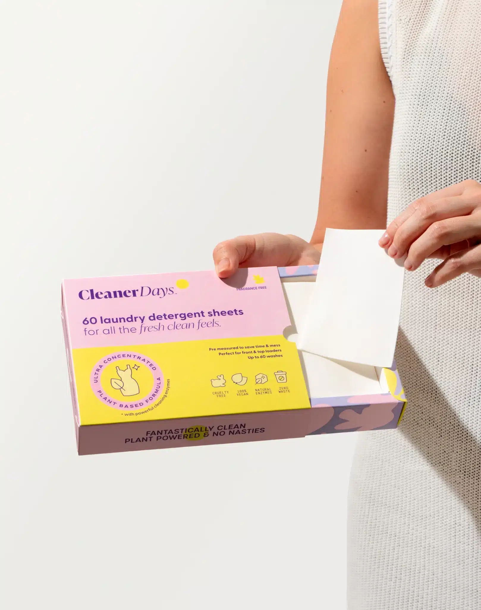 Laundry Detergent Sheets Fragrance Free x60 Cleaner Days - Image 2