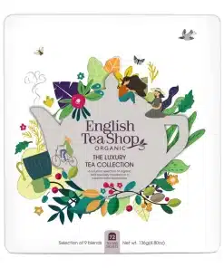 Luxury Tea Collection 72 Tea Bags 142g White Tin English Tea Shop