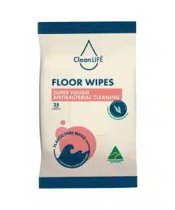 Floor Plastic Free Wipes Antibacterial Cleaning 25pk CleanLife