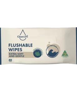 Flushable Wipes x40 CLEANLIFE