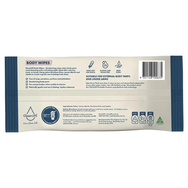 Body Wipes x40 CLEANLIFE - Image 2