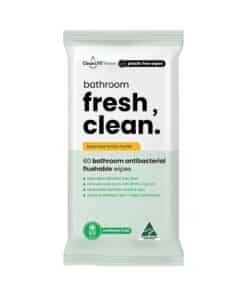Bathroom Fresh Clean Flushable Plastic Free Wipes 60pk CleanLife