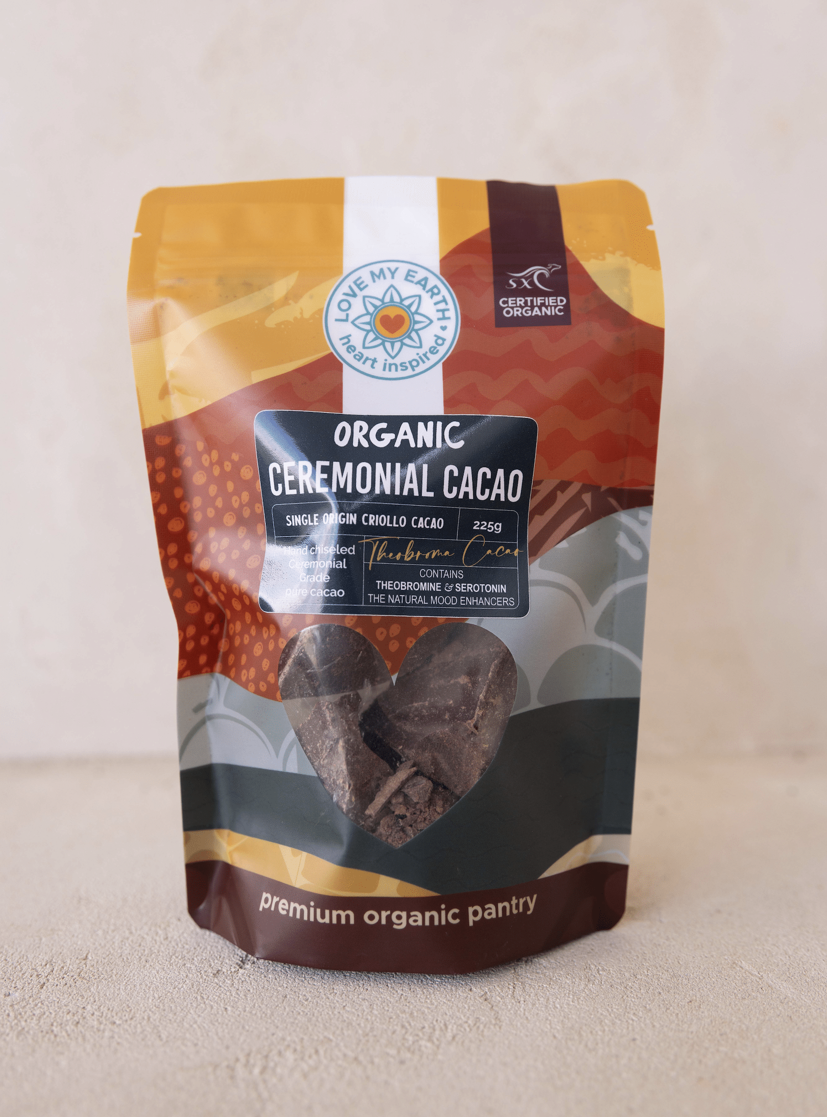 Organic Ceremonial Cacao Chunks 225g Love My Earth